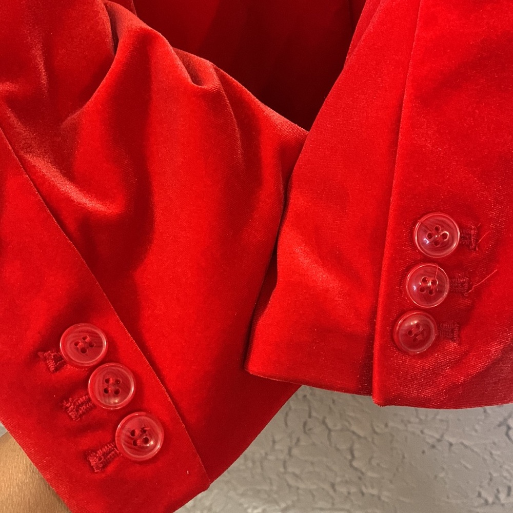 Lane Bryant Red Velvet Blazer Jacket - Picture 12 of 16